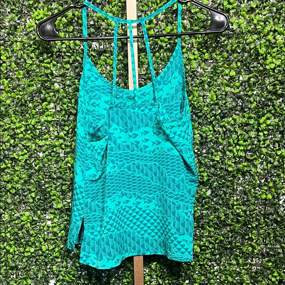 Hawaiis Finest Teal Fish Patterned Tank Top size XS - Picture 3 of 5